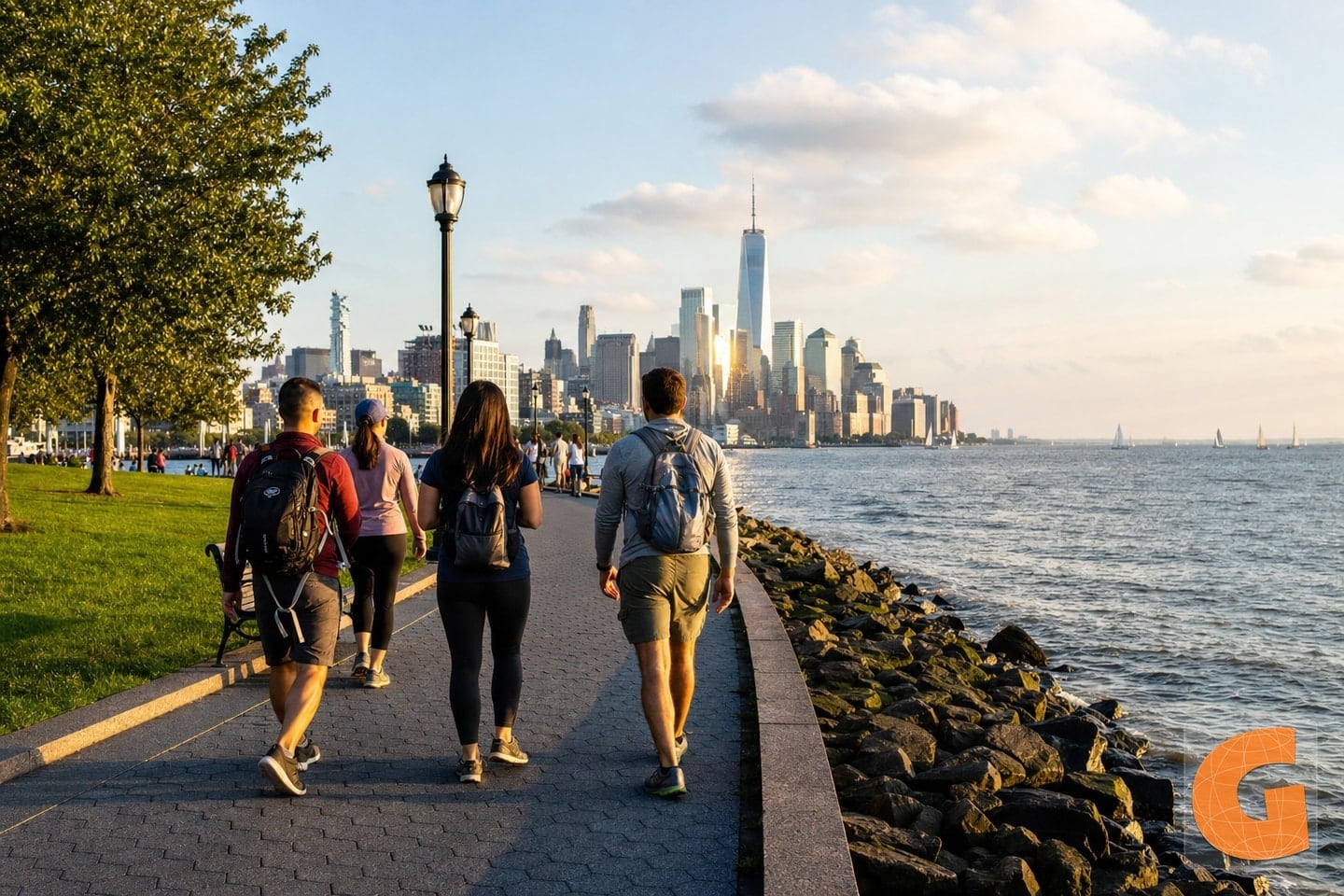 Hudson-Promenade am Wasser von Hoboken