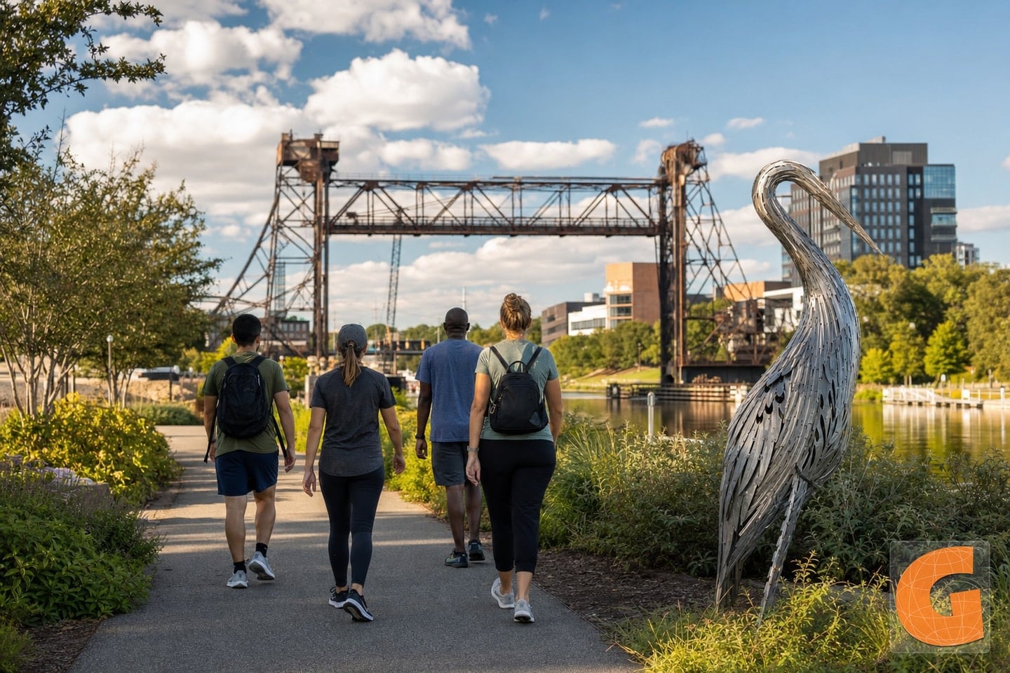 Kunst- und Bachwanderung am Swamp Rabbit Trail