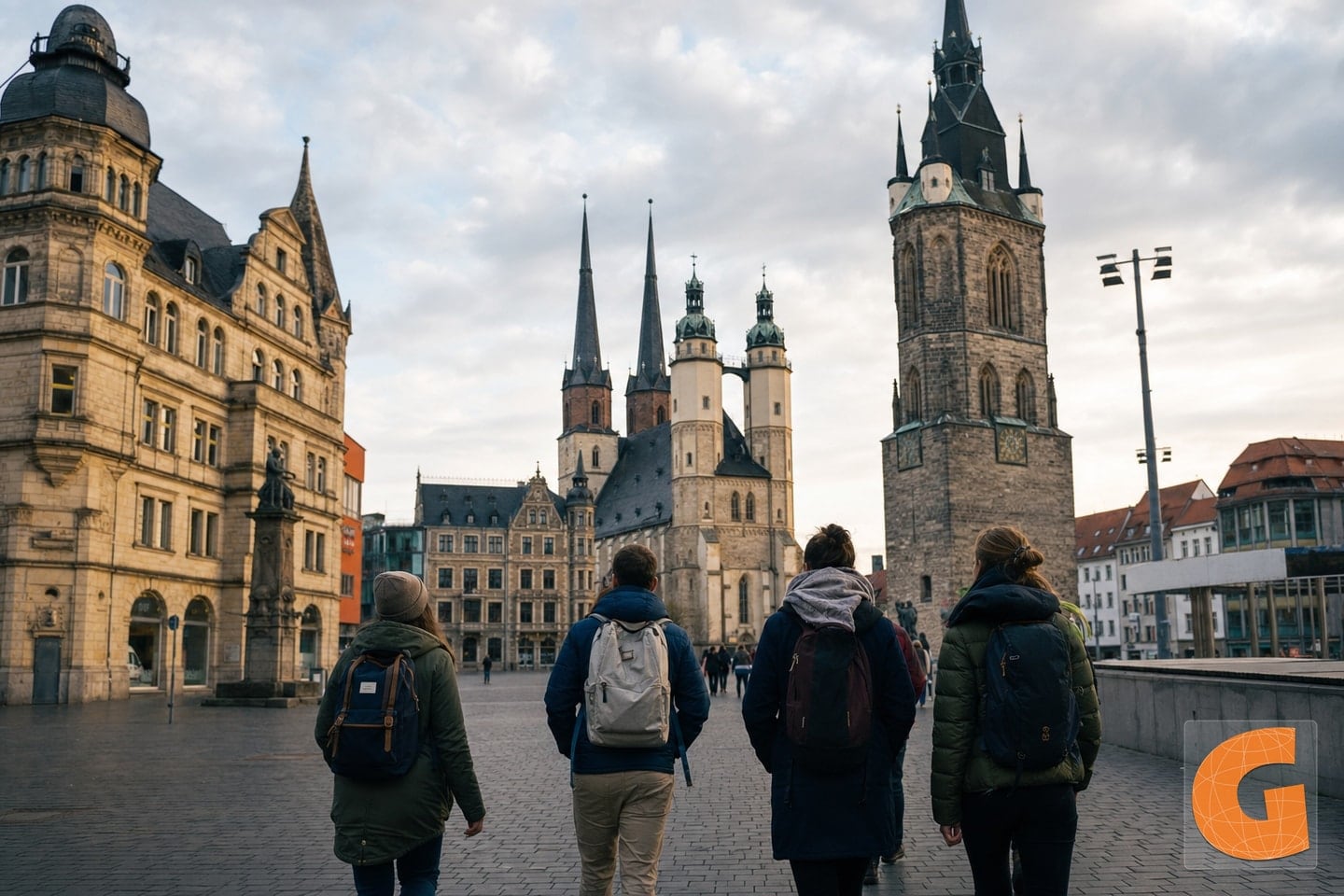 Historische Runde über Halles Marktplatz