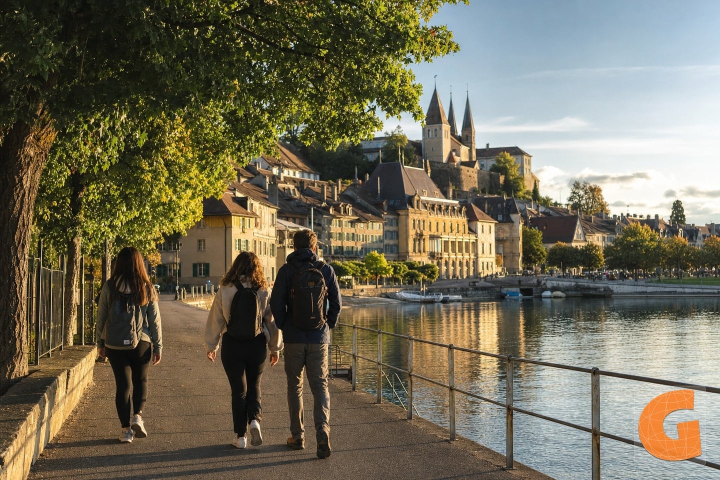 Rundweg am Seeufer und durch die Altstadt von Neuenburg