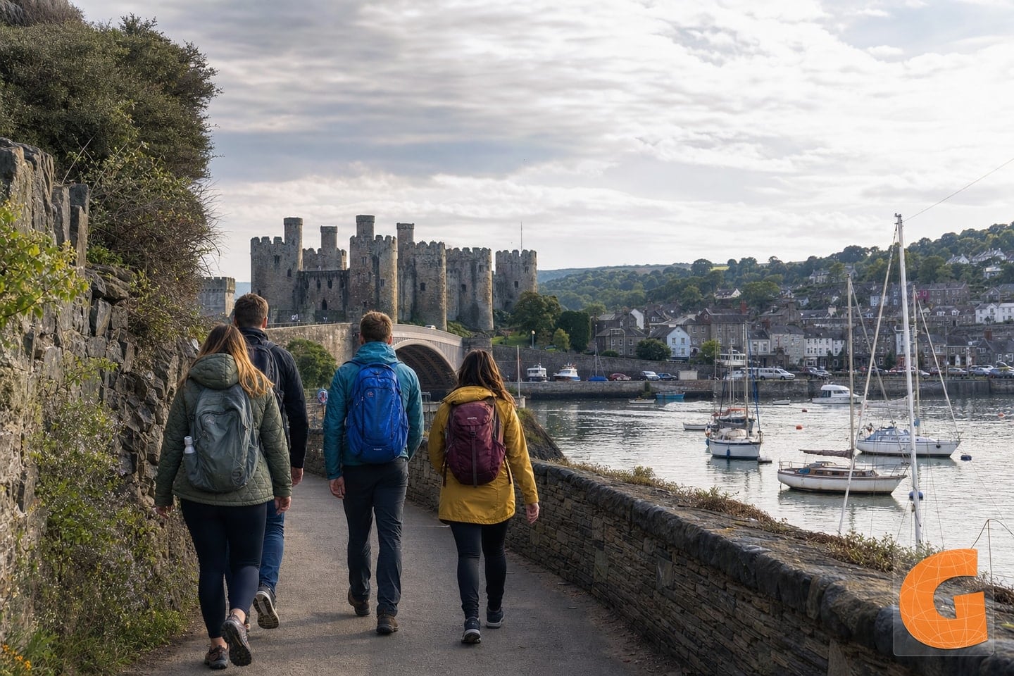 Auf den Mauern von Conwy