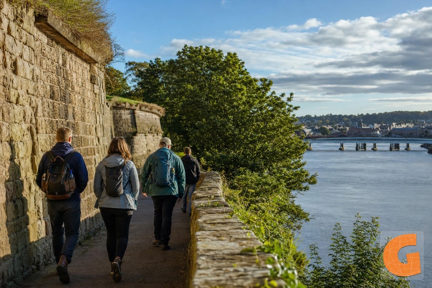Auf den Mauern und am Fluss von Berwick