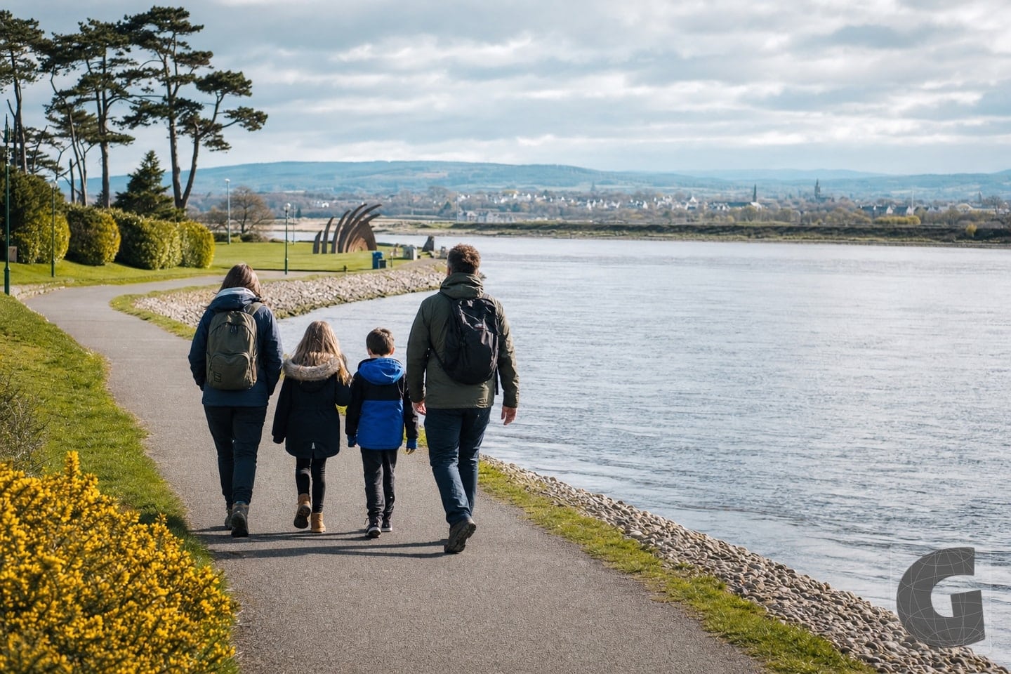 Vom Flussufer zu den Links in Nairn