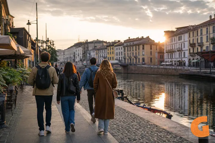 Walking Milan Darsena and Navigli: Historic City Route