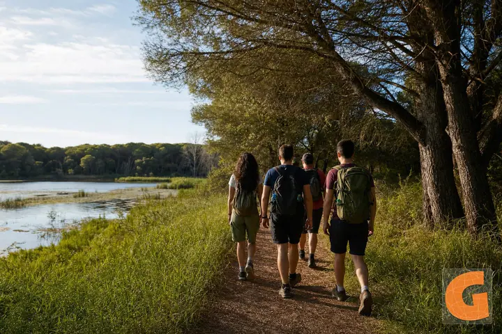 Walking Route in Rauccio Wetland Forest Park