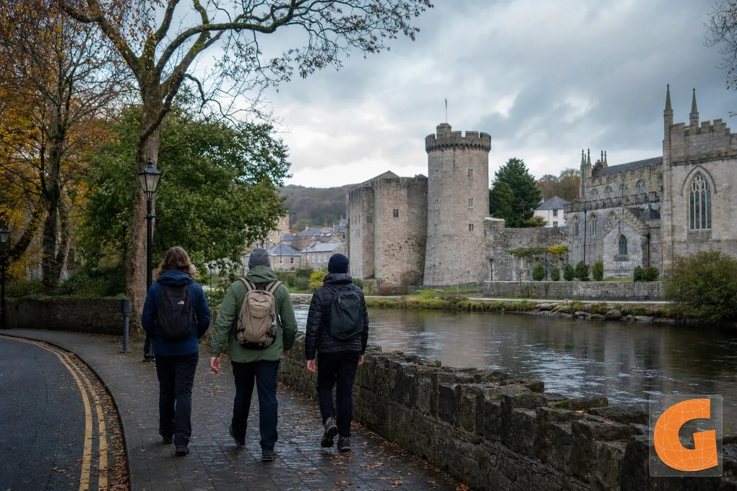 Donegal Castle and River Bank