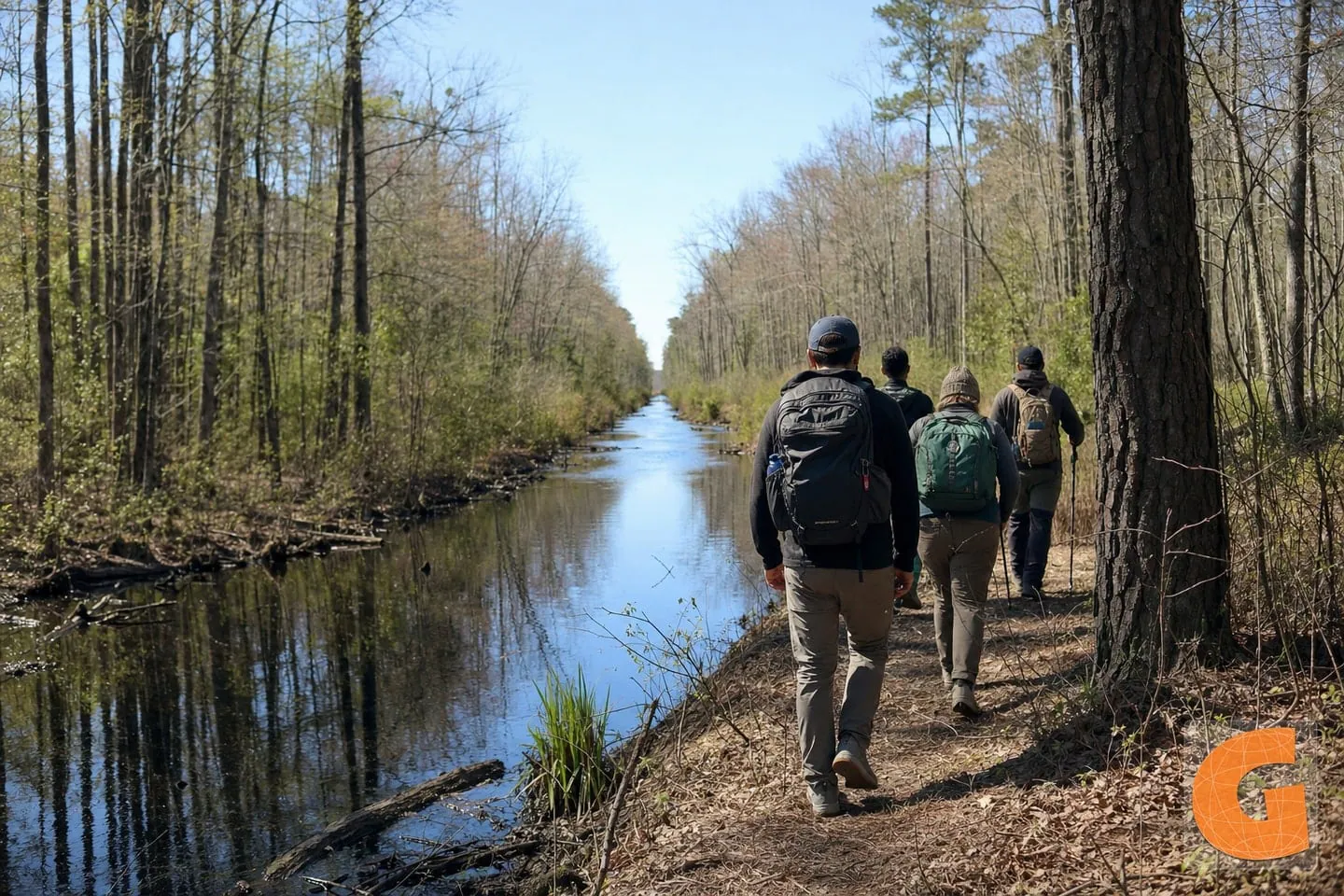 Spaziergang bei Great Dismal Swamp Washington Ditch