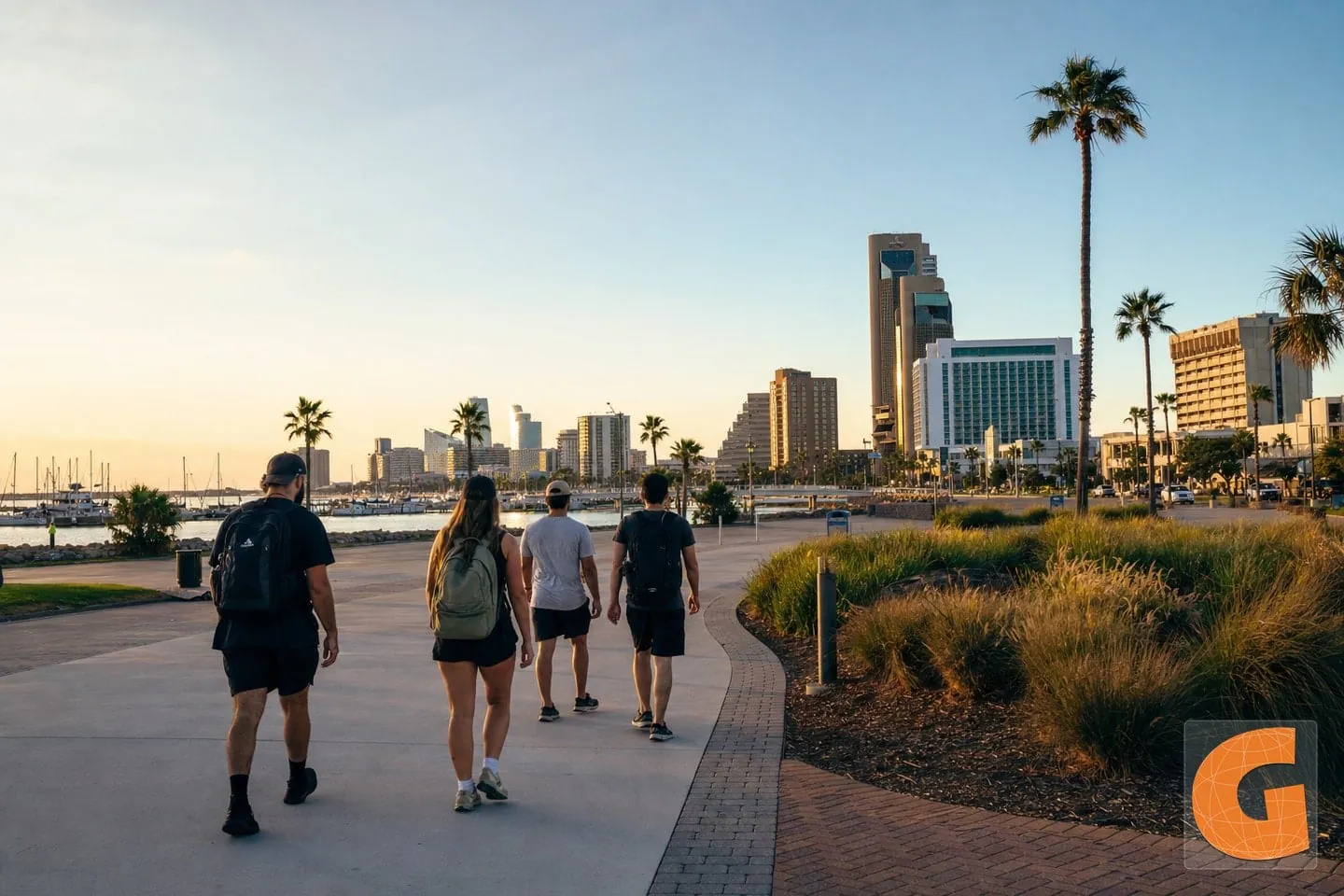 Historischer Ufer-Spaziergang in Corpus Christi Bayfront