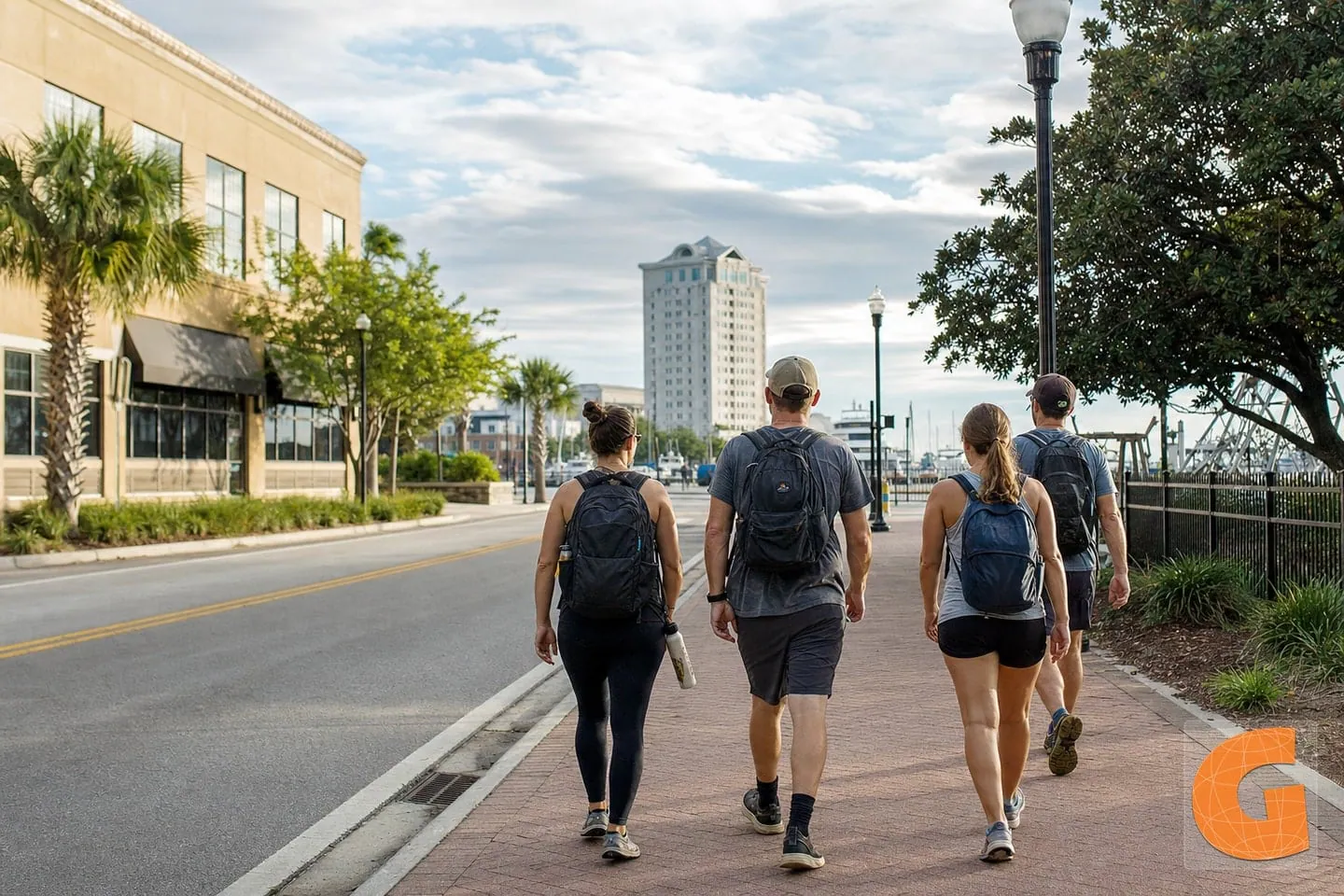 Stadtpark-Spaziergang in Pensacola Bayfront